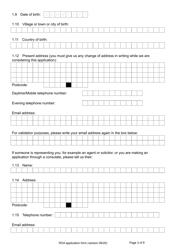 Form ROA Application for a Certificate of Entitlement to the Right of Abode - United Kingdom, Page 3