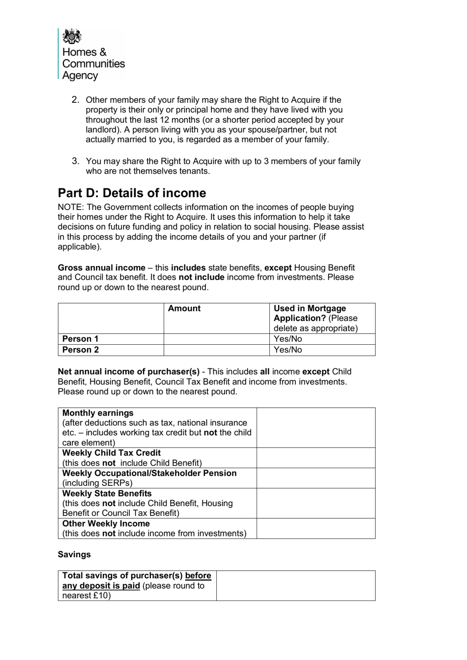 Form RTA1 Tenants Notice of Intention to Claim the Right to Acquire - United Kingdom, Page 3