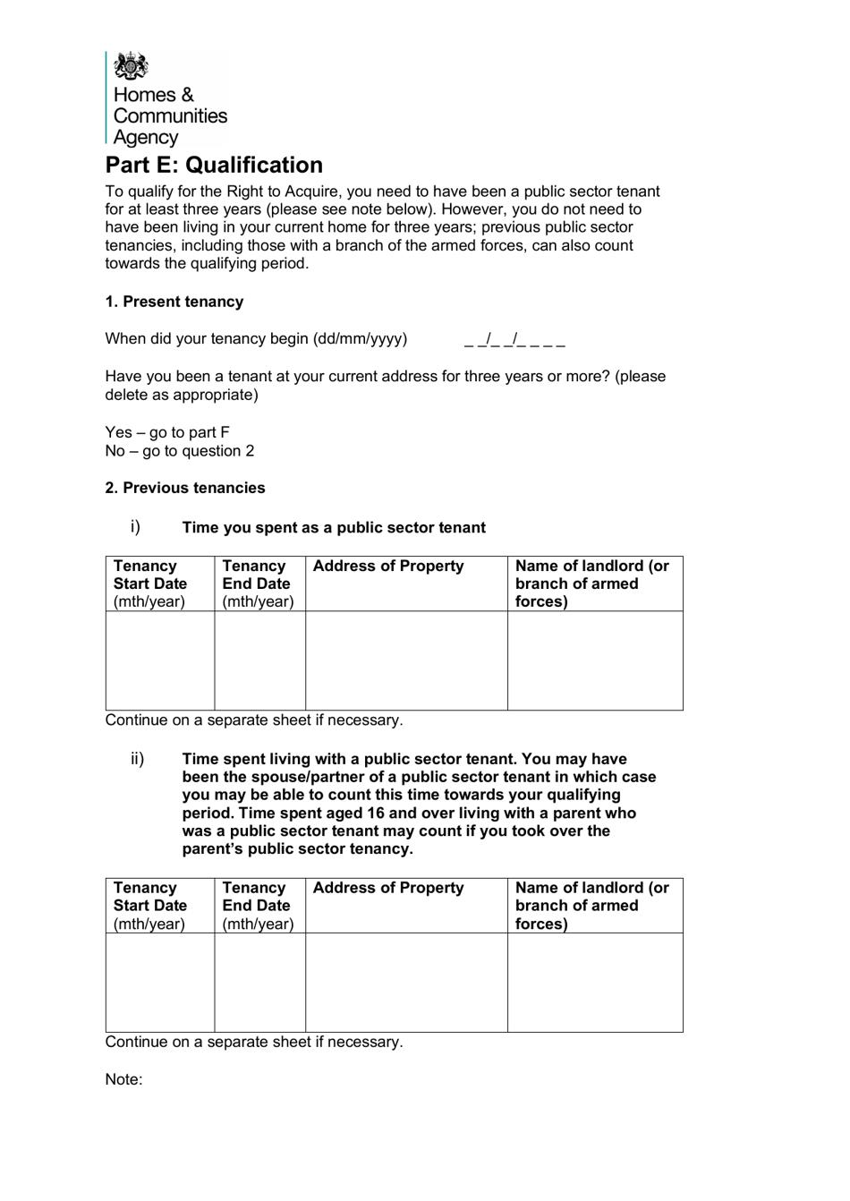 Form RTA1 Tenants Notice of Intention to Claim the Right to Acquire - United Kingdom, Page 4