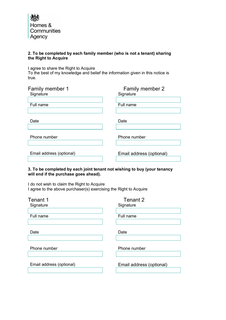 Form RTA1 Tenants Notice of Intention to Claim the Right to Acquire - United Kingdom, Page 7