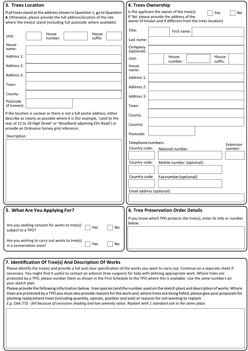 Application for Tree Works: Works to Trees Subject to a Tree Preservation Order (Tpo) and / or Notification of Proposed Works to Trees in a Conservation Area - United Kingdom, Page 2