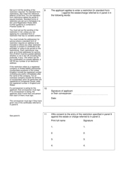 Form RX1 Application to Enter a Restriction - United Kingdom, Page 4