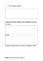 Form N215 Certificate of Service (Large Print) - United Kingdom, Page 7
