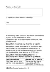 Form N215 Certificate of Service (Large Print) - United Kingdom, Page 8