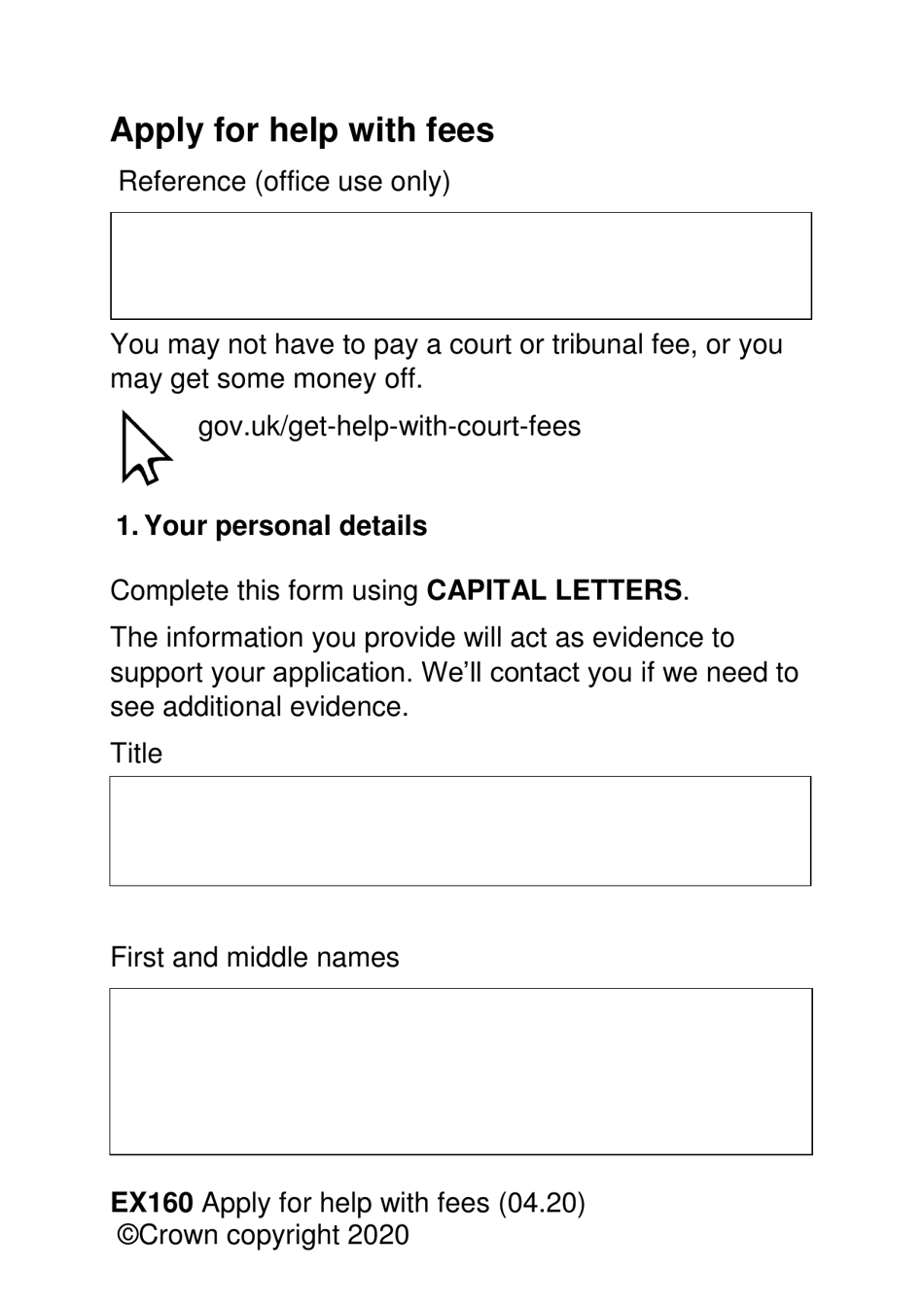 Form ex160 fill out sign online and download printable pdf united