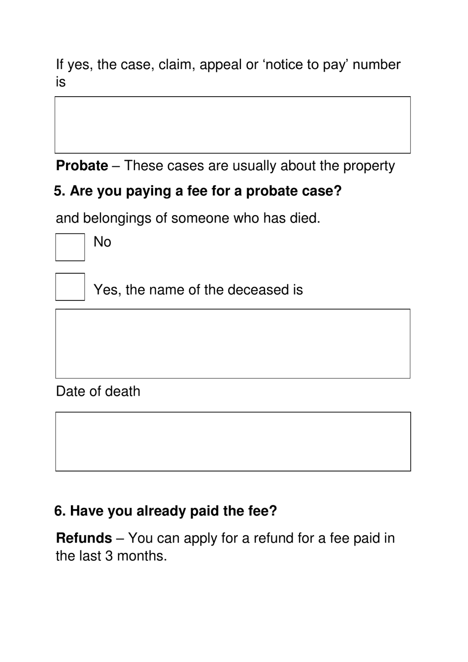 Form EX160 Apply for Help With Court and Tribunal Fees (Large Print) - United Kingdom, Page 5