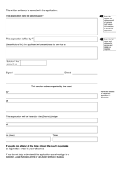 Form FP3 Application for Injunction (General Form) - United Kingdom, Page 2