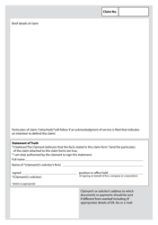 Form ADM1A Claim Form (Admiralty Claim) - United Kingdom, Page 2
