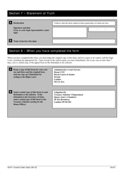 Form AC011 Claim Form (Under Section 11) - United Kingdom, Page 5