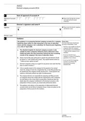 Form AA02 Dormant Company Accounts (Dca) - United Kingdom, Page 2