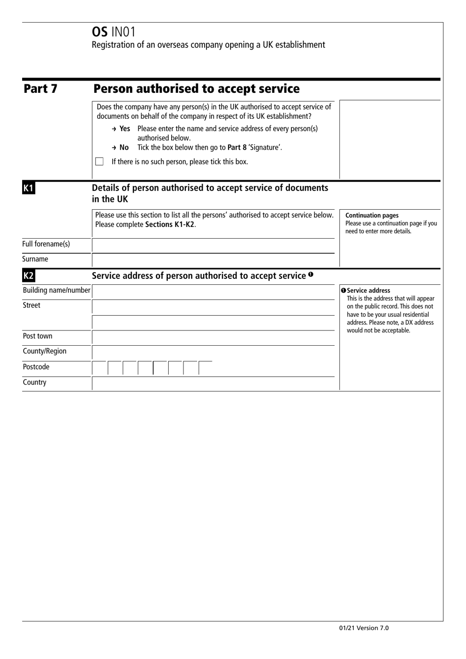 Form OS IN01 Registration of an Overseas Company Opening a UK Establishment - United Kingdom, Page 13