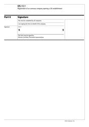 Form OS IN01 Registration of an Overseas Company Opening a UK Establishment - United Kingdom, Page 14