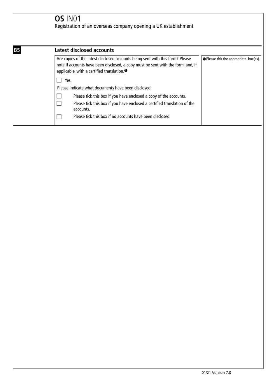 Form OS IN01 Registration of an Overseas Company Opening a UK Establishment - United Kingdom, Page 3