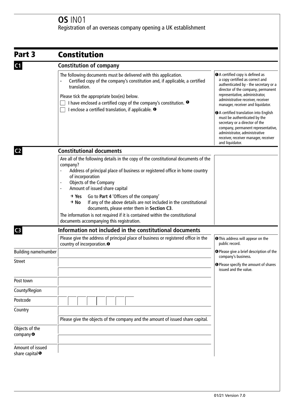 Form OS IN01 - Fill Out, Sign Online and Download Fillable PDF, United ...