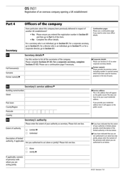 Form OS IN01 Registration of an Overseas Company Opening a UK Establishment - United Kingdom, Page 5