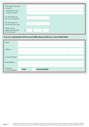 Post Office Money Current Account Reclaim Form - United Kingdom, Page 2