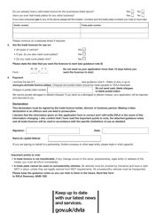 Form VTL301 Application for a First Trade Licence or Additional Licences - United Kingdom, Page 2