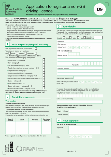 Form D9  Printable Pdf