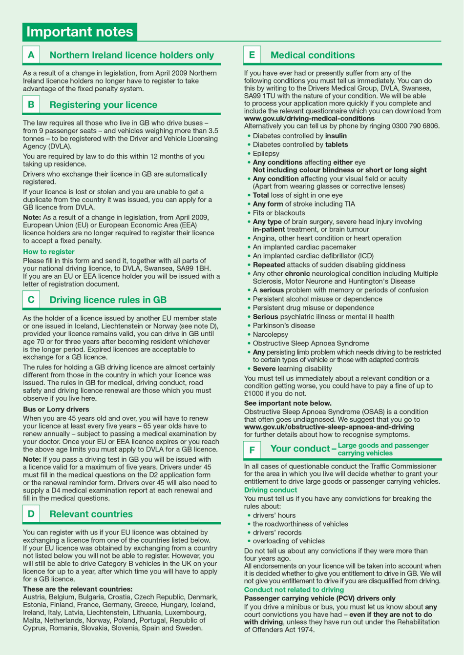 Form D9 Application to Register a Non-gb Driving Licence - United Kingdom, Page 2