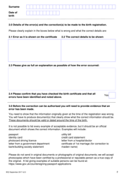 Form BC2 Application Form to Correct the Details on a Birth Registration - United Kingdom, Page 2