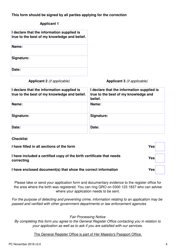 Application Form to Remove the Wrong Father&#039;s Details From a Birth Registration - United Kingdom, Page 4