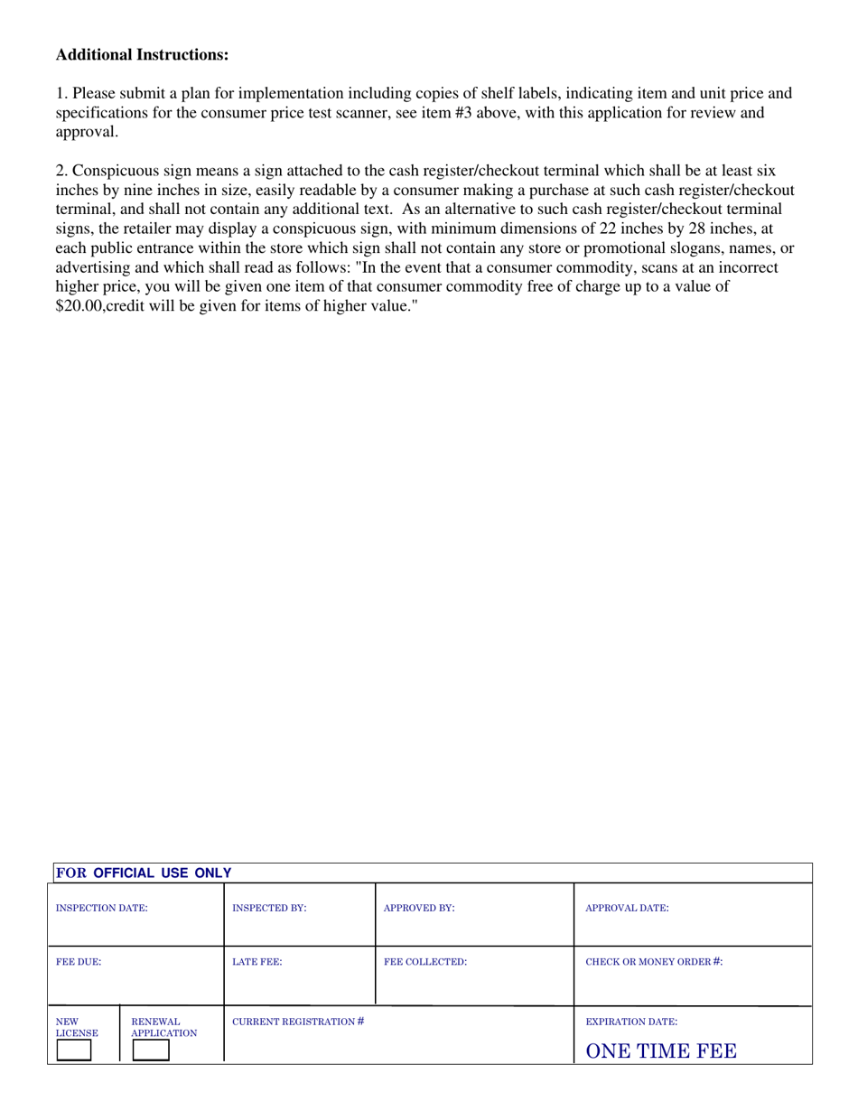 Form CPIP-06 Application for Registration of Item Price Exemption - Connecticut, Page 2