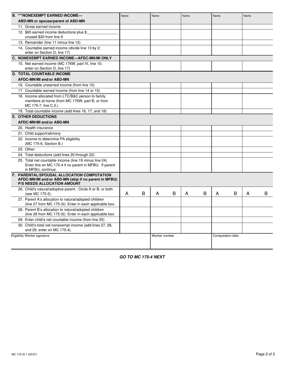 Form MC175-3I.1 Download Fillable PDF or Fill Online Sneede V. Kizer ...