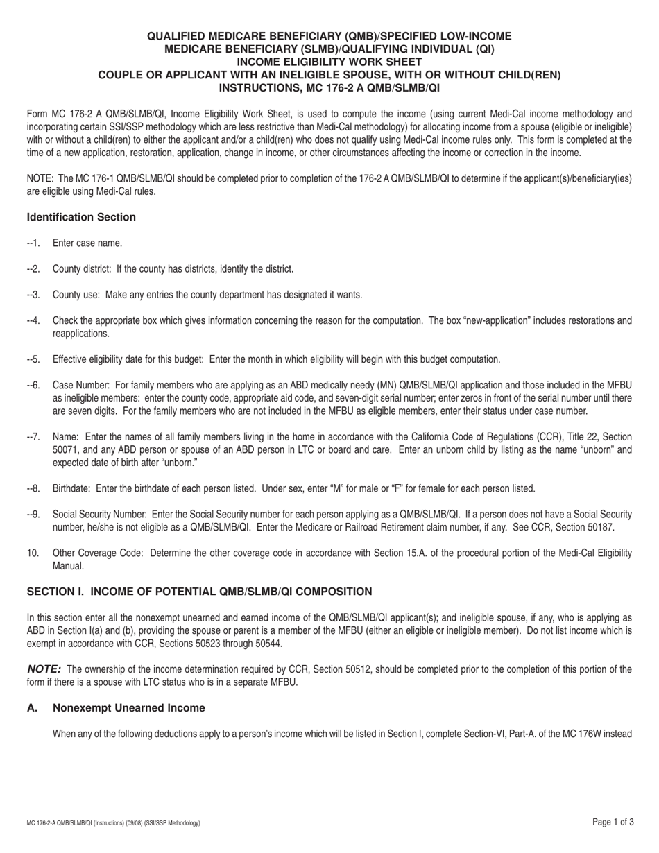 Form MC1762A QMB/SLMB/QI Fill Out, Sign Online and Download Fillable