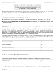 Document preview: Form MC176 PA-A Medi-Cal Property Assessment Application - California