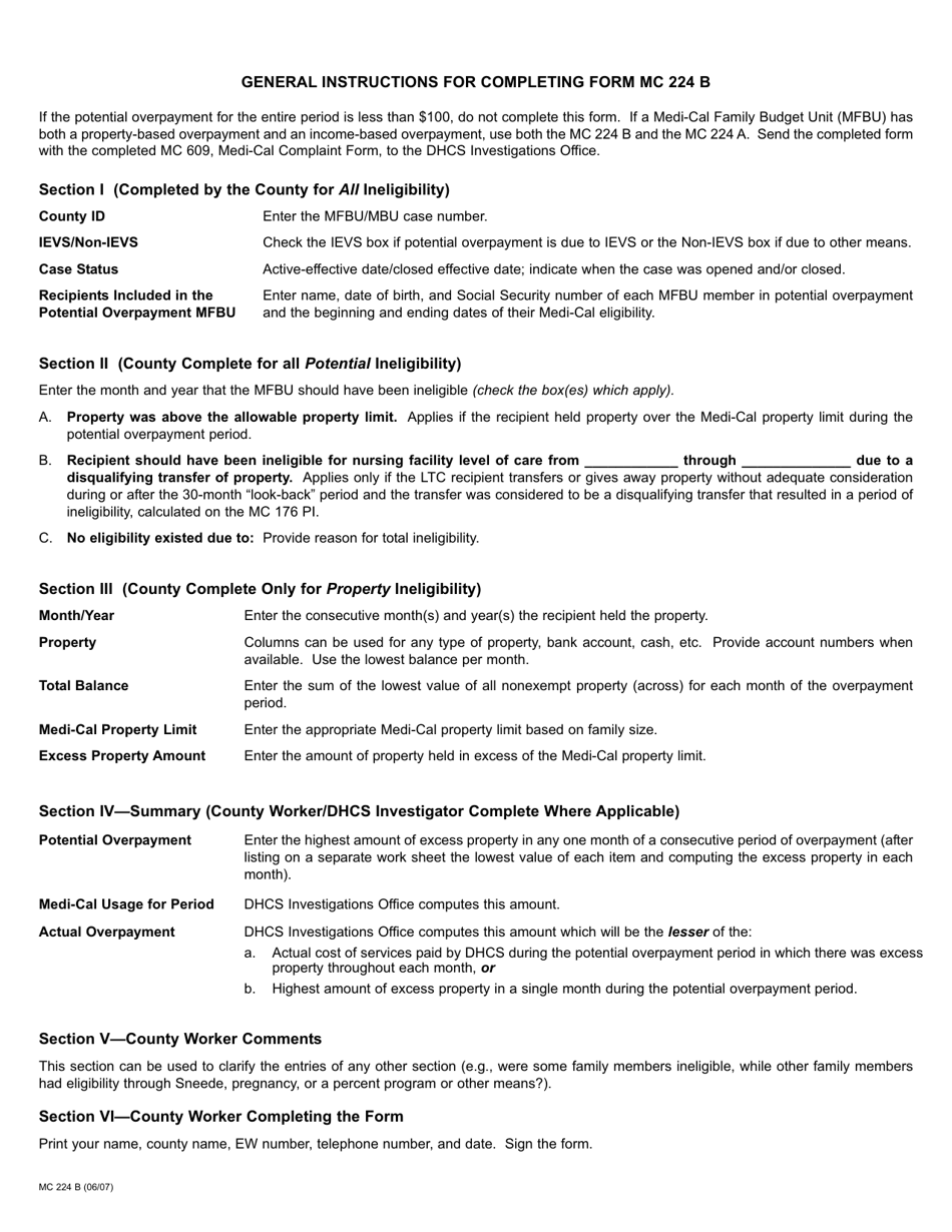 Form MC224 B - Fill Out, Sign Online And Download Fillable PDF ...