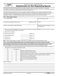 Document preview: IRS Form 12508 Questionnaire for Non-requesting Spouse