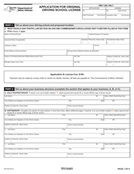 Document preview: Form MV-520 Application for Original Driving School License - New York