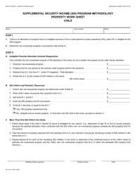 Document preview: Form MC327 C Supplemental Security Income (Ssi) Program Methodology Property Work Sheet - Child - California