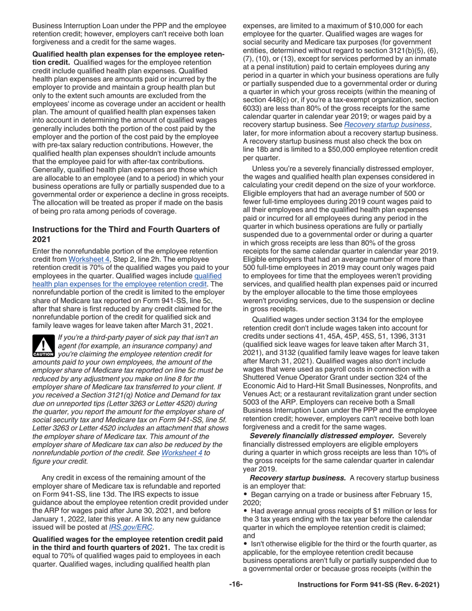 Instructions for IRS Form 941-SS Employers Quarterly Federal Tax Return - American Samoa, Guam, the Commonwealth of the Northern Mariana Islands, and the U.S. Virgin Islands, Page 16
