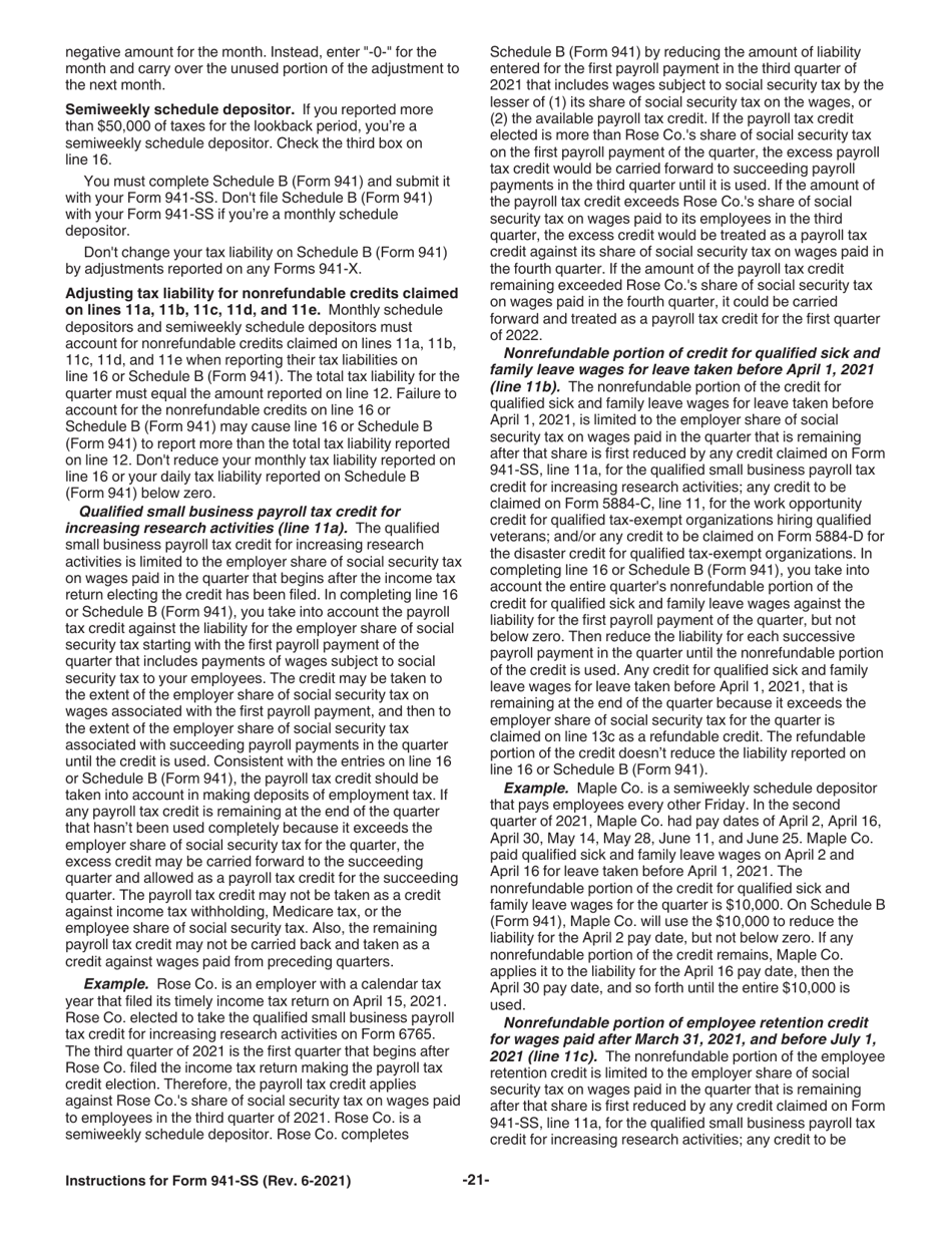 Instructions for IRS Form 941-SS Employers Quarterly Federal Tax Return - American Samoa, Guam, the Commonwealth of the Northern Mariana Islands, and the U.S. Virgin Islands, Page 21