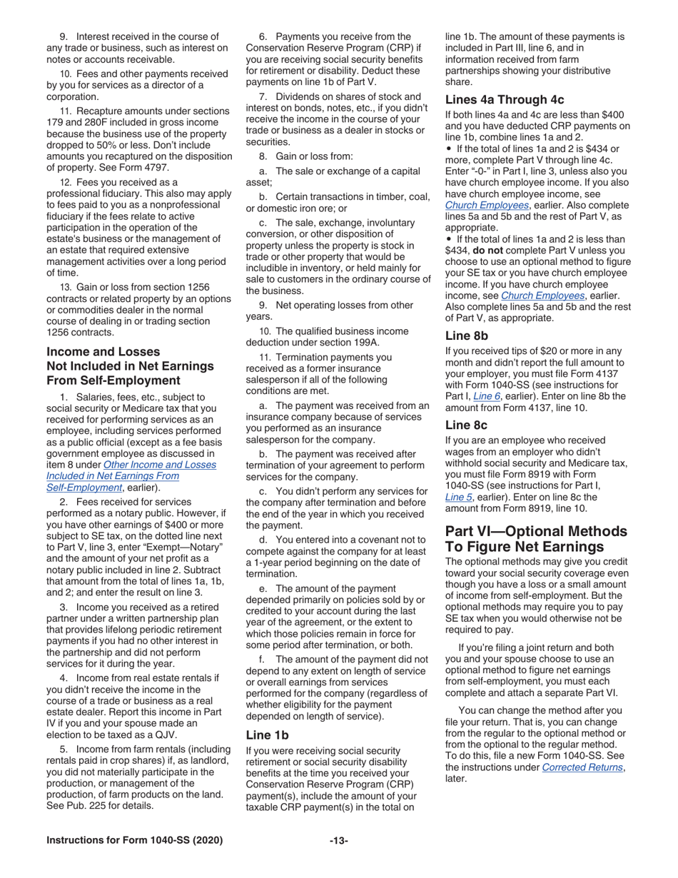 Instructions for IRS Form 1040-SS U.S. Self-employment Tax Return (Including the Additional Child Tax Credit for Bona Fide Residents of Puerto Rico), Page 13
