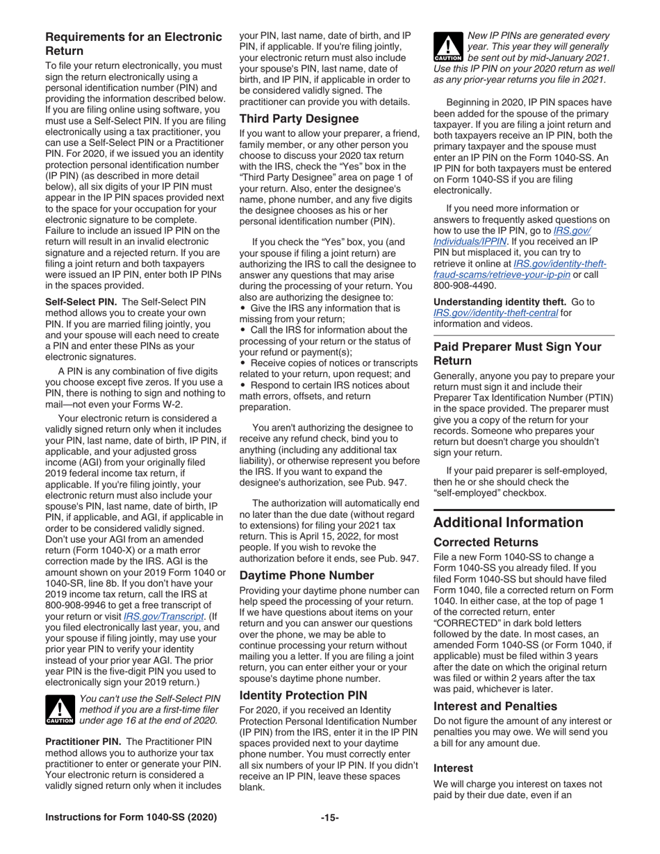 Instructions for IRS Form 1040-SS U.S. Self-employment Tax Return (Including the Additional Child Tax Credit for Bona Fide Residents of Puerto Rico), Page 15