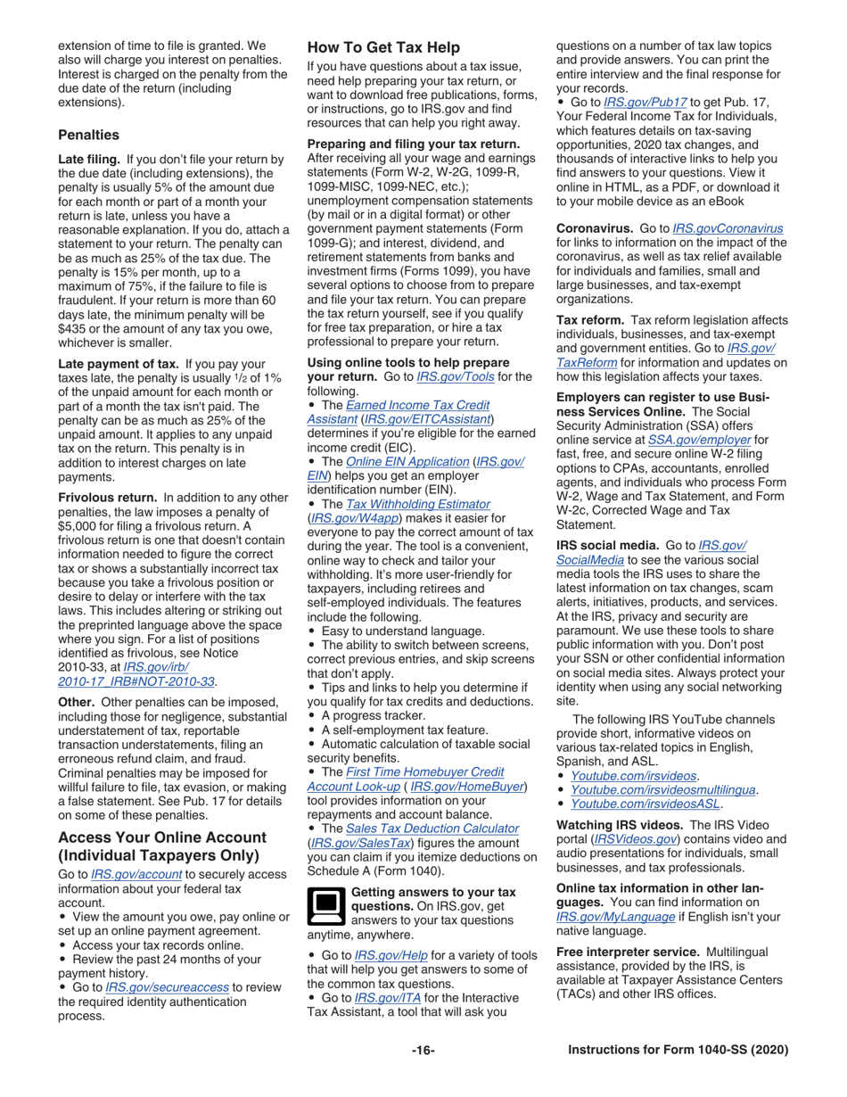 Instructions for IRS Form 1040-SS U.S. Self-employment Tax Return (Including the Additional Child Tax Credit for Bona Fide Residents of Puerto Rico), Page 16