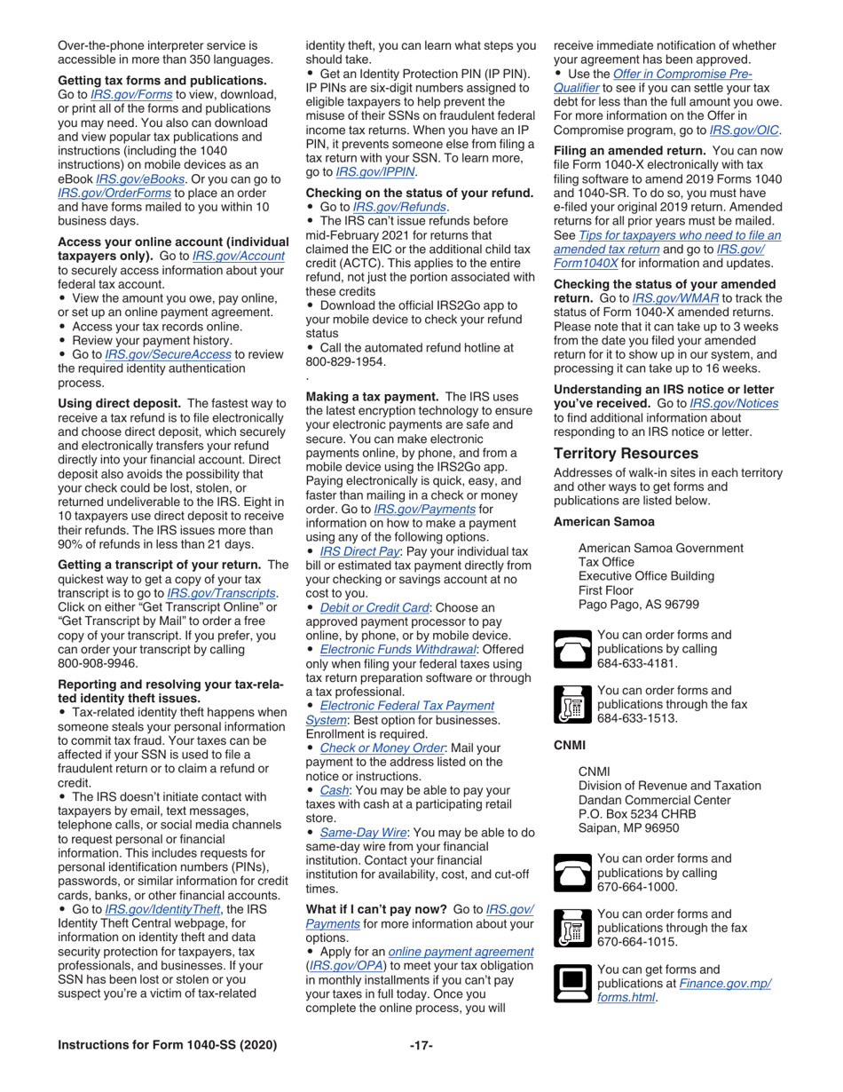 Instructions for IRS Form 1040-SS U.S. Self-employment Tax Return (Including the Additional Child Tax Credit for Bona Fide Residents of Puerto Rico), Page 17