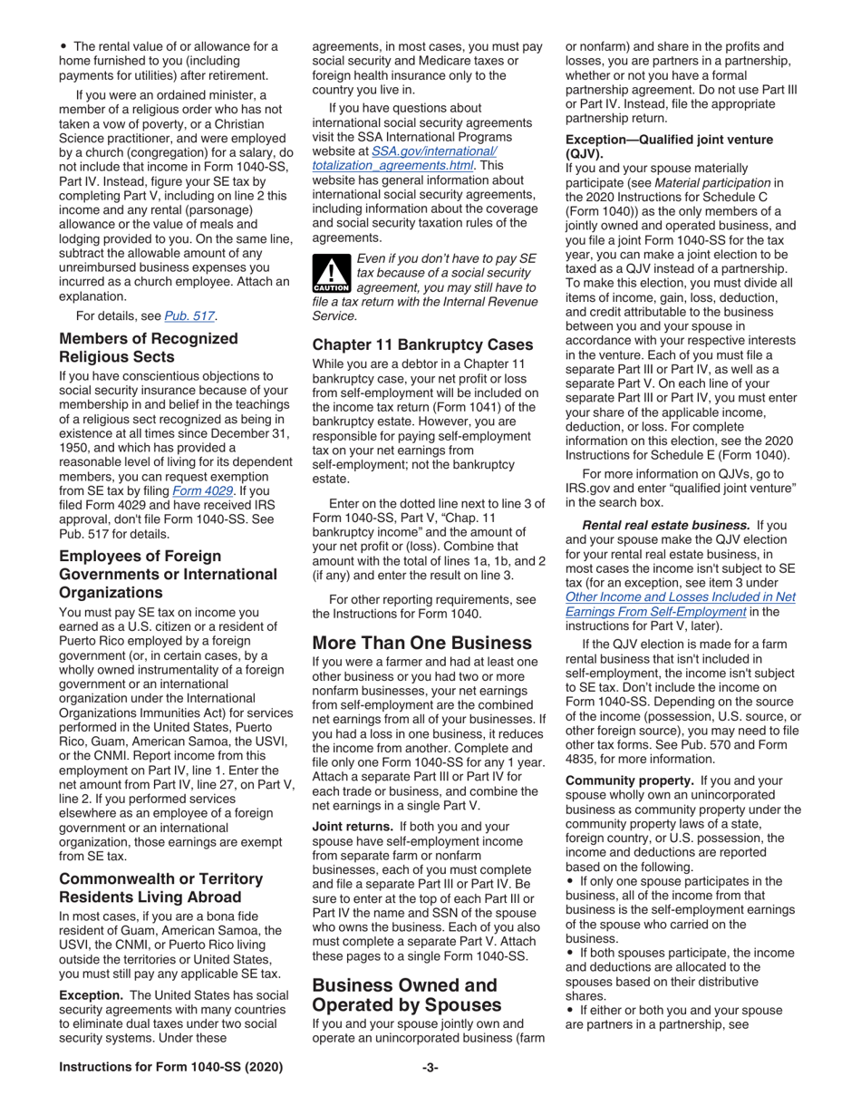 Instructions for IRS Form 1040-SS U.S. Self-employment Tax Return (Including the Additional Child Tax Credit for Bona Fide Residents of Puerto Rico), Page 3