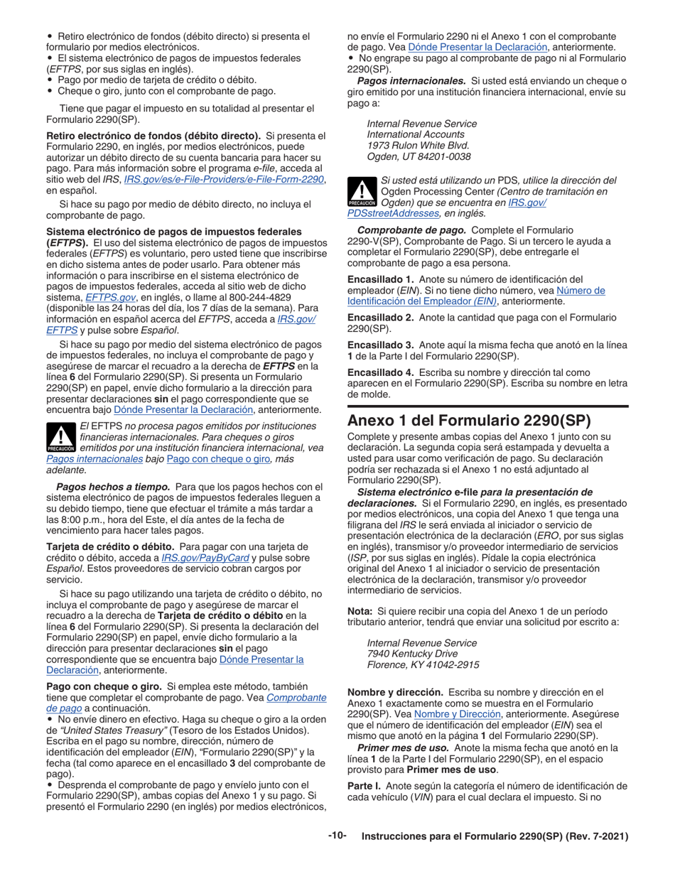 Instrucciones para IRS Formulario 2290(SP) Declaracion Del Impuesto Sobre El Uso De Vehiculos Pesados En Las Carreteras (Spanish), Page 12