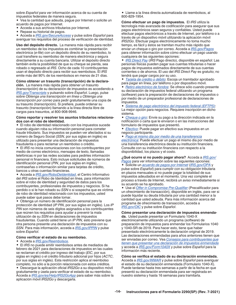 Instrucciones para IRS Formulario 2290(SP) Declaracion Del Impuesto Sobre El Uso De Vehiculos Pesados En Las Carreteras (Spanish), Page 16