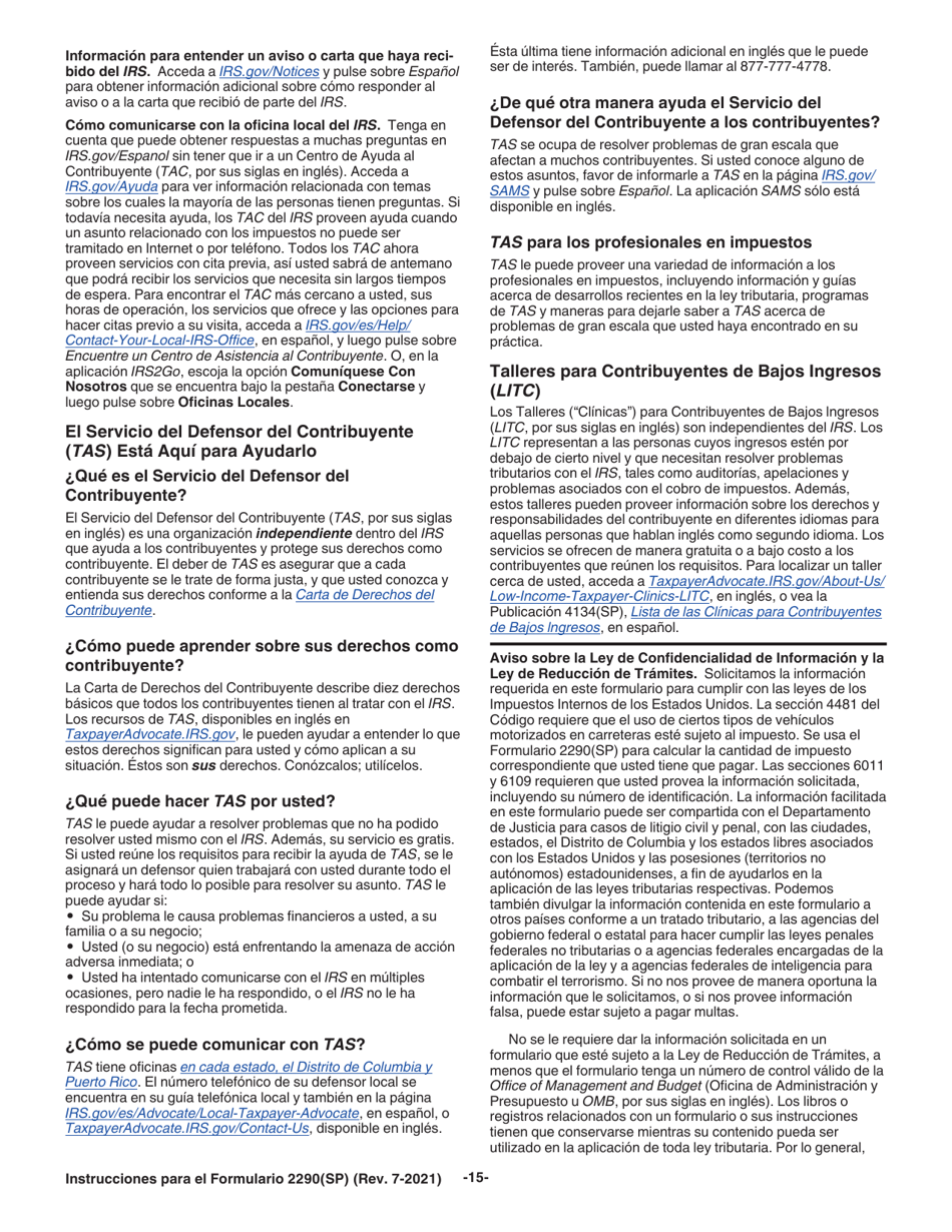 Instrucciones para IRS Formulario 2290(SP) Declaracion Del Impuesto Sobre El Uso De Vehiculos Pesados En Las Carreteras (Spanish), Page 17