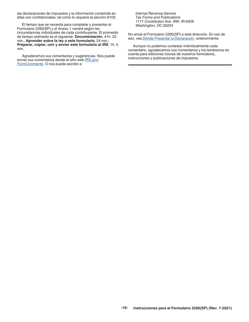 Instrucciones para IRS Formulario 2290(SP) Declaracion Del Impuesto Sobre El Uso De Vehiculos Pesados En Las Carreteras (Spanish), Page 18