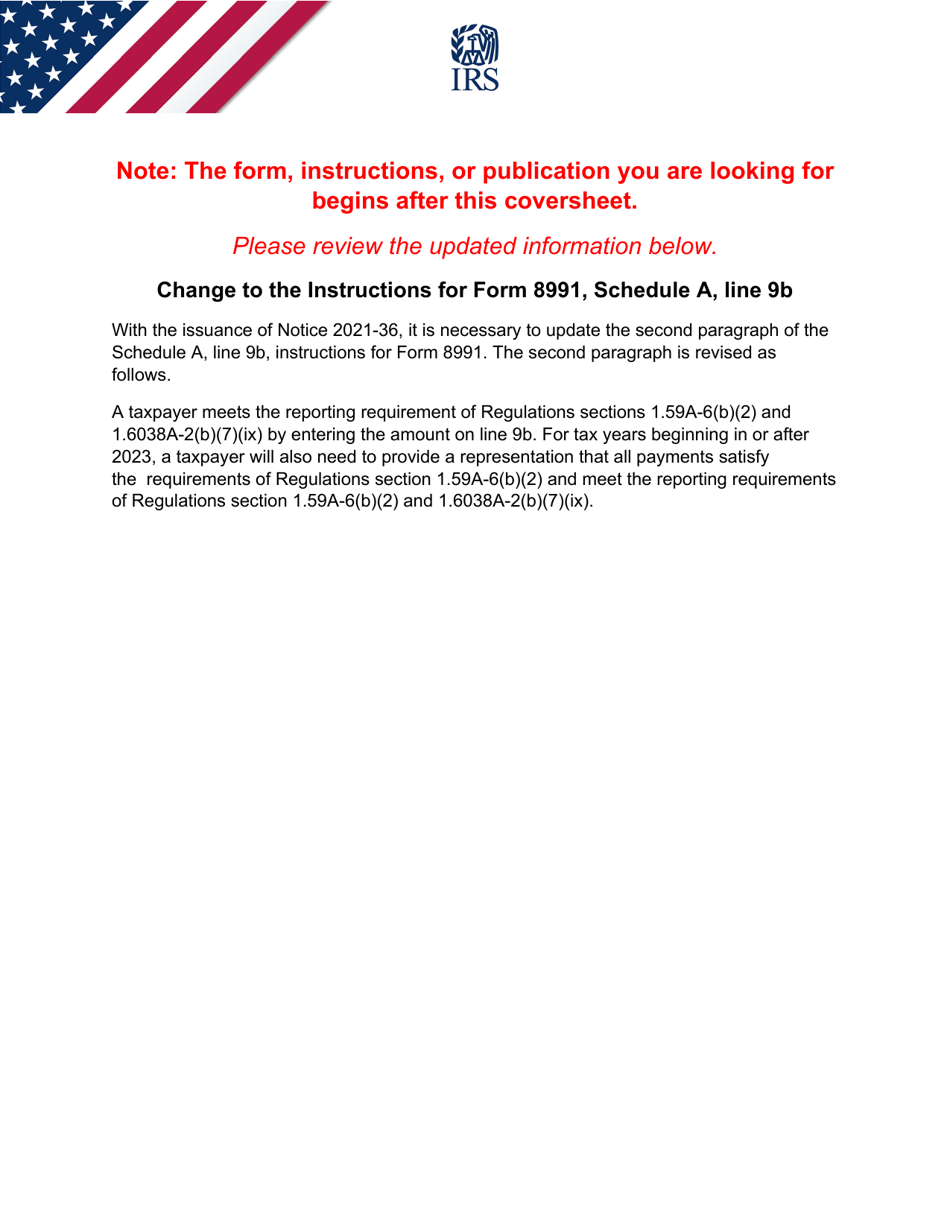 Instructions for IRS Form 8991 Tax on Base Erosion Payments of Taxpayers With Substantial Gross Receipts, Page 1