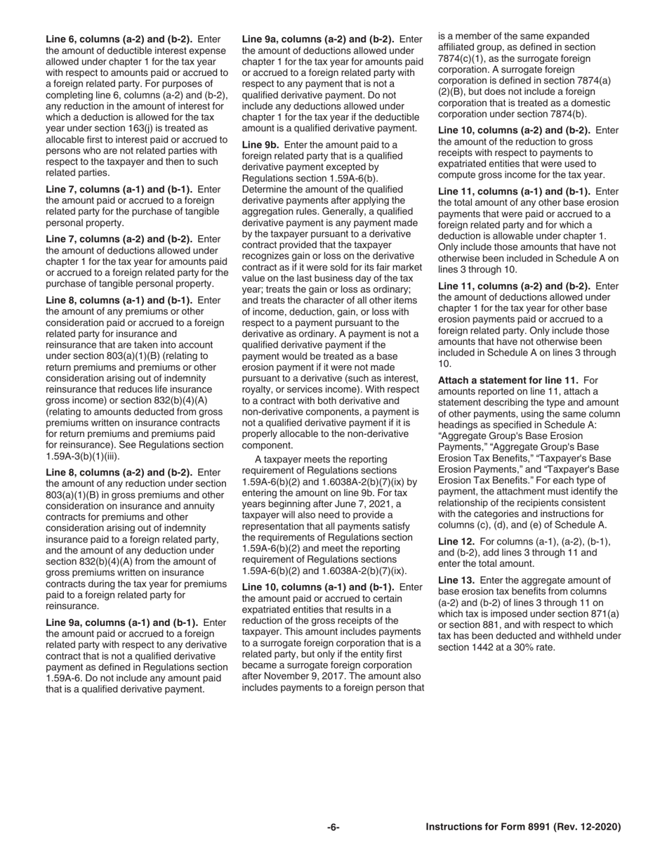 Instructions for IRS Form 8991 Tax on Base Erosion Payments of Taxpayers With Substantial Gross Receipts, Page 7
