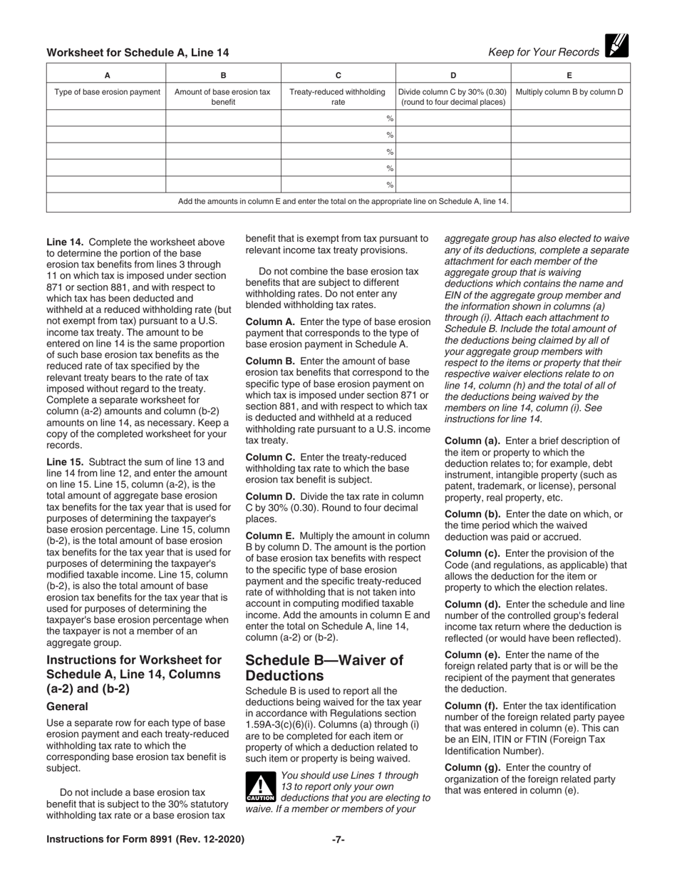 Instructions for IRS Form 8991 Tax on Base Erosion Payments of Taxpayers With Substantial Gross Receipts, Page 8