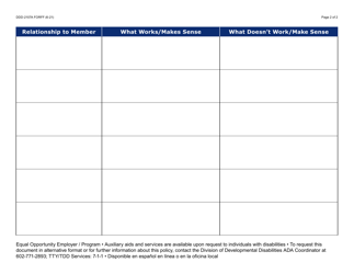 Form DDD-2107A What Works and What Doesn&#039;t Work Worksheet - Arizona, Page 2