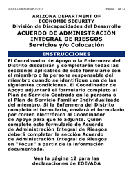 Document preview: Formulario DDD-1530A-SLP Acuerdo De Administracion Integral De Riesgos Servicios Y/O Colocacion (Letra Grande) - Arizona (Spanish)