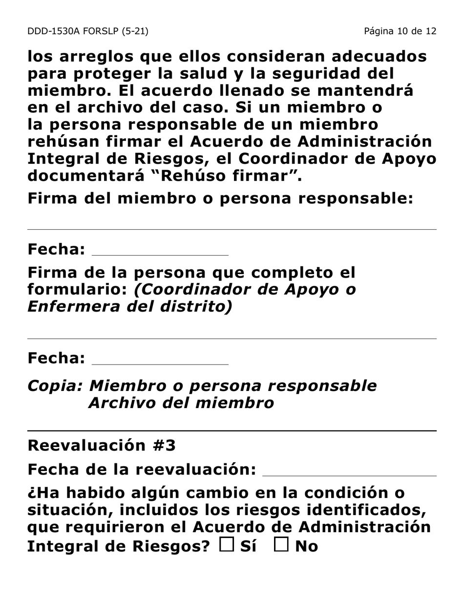Formulario DDD-1530A-SLP Acuerdo De Administracion Integral De Riesgos Servicios Y / O Colocacion (Letra Grande) - Arizona (Spanish), Page 10